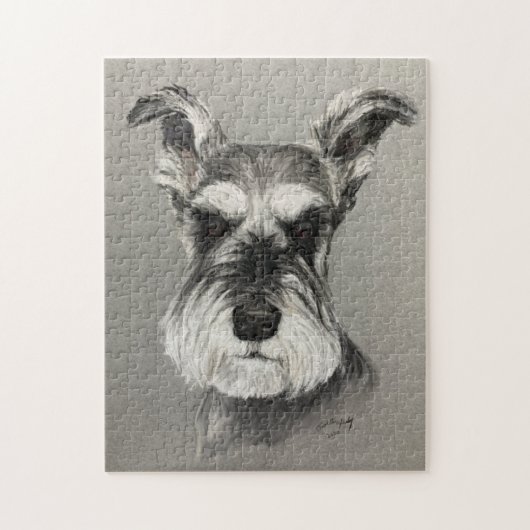 Miniature Schnauzer Dog Art Puzzle. ジグソーパズル (縦)