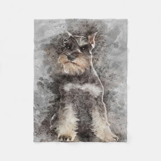 Miniature Schnauzer Dog Blanket フリースブランケット (正面)