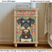 Miniature Schnauzer Dog, Colorful EX2 Decoupage 薄葉紙
