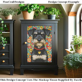 Miniature Schnauzer Dog, Colorful EX2 Decoupage 薄葉紙