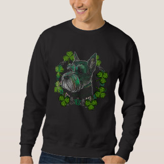 Miniature Schnauzer Dog Mandala Irish Shamrock St  スウェットシャツ