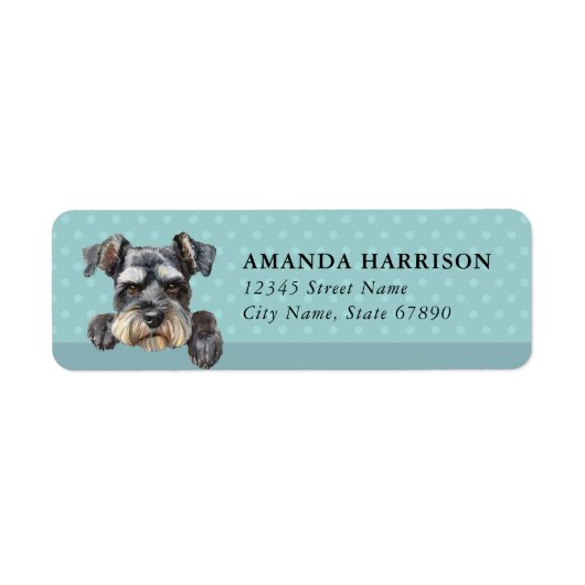 Miniature Schnauzer Dog Return Address Labels ラベル (正面)