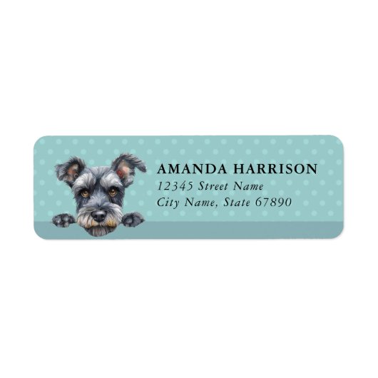 Miniature Schnauzer Dog Return Address Labels ラベル (正面)