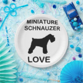 Miniature_Schnauzer love ペーパープレート (パーティー)
