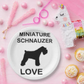 Miniature_Schnauzer love ペーパープレート (パーティー)