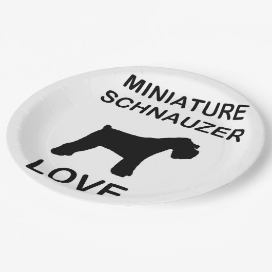 Miniature_Schnauzer love ペーパープレート (アングル)
