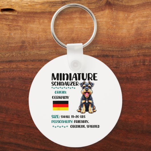 Miniature Schnauzer Origin Funny Mini Schnauzer Lo キーホルダー (正面)