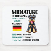 Miniature Schnauzer Origin Funny Mini Schnauzer Lo マウスパッド (正面)