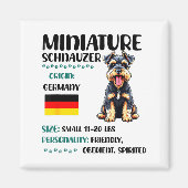Miniature Schnauzer Origin Funny Mini Schnauzer Lo マグネット (正面)