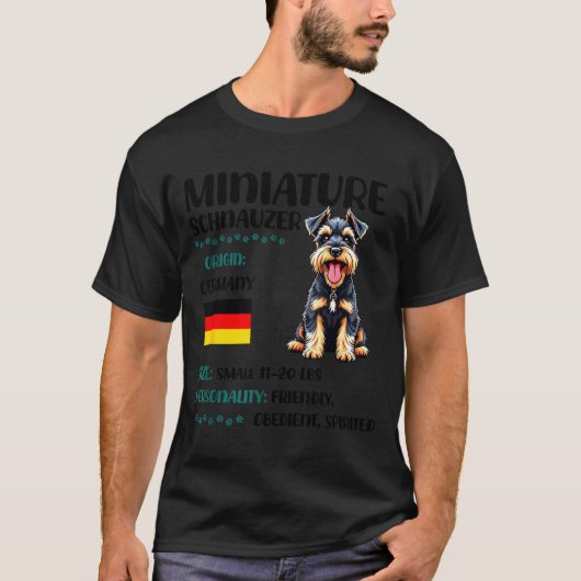 Miniature Schnauzer Origin Funny Mini Schnauzer Lo Tシャツ (正面)