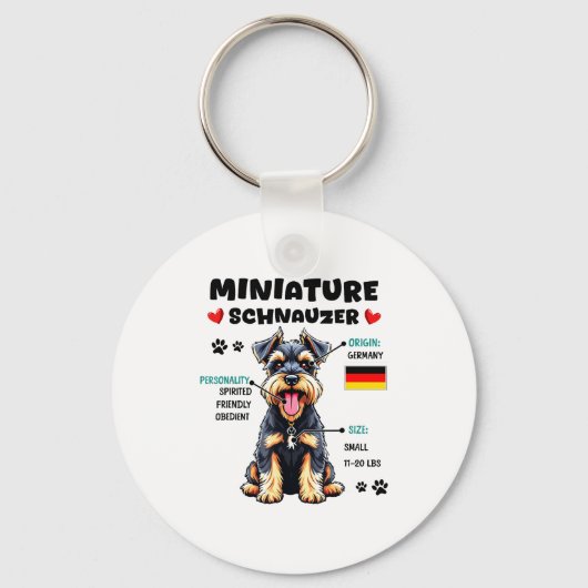 Miniature Schnauzer Owner Funny Mini Schnauzer Lov キーホルダー (正面)