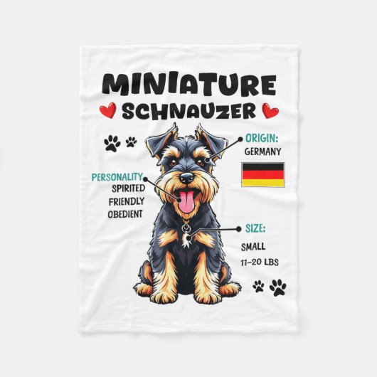 Miniature Schnauzer Owner Funny Mini Schnauzer Lov フリースブランケット (正面)