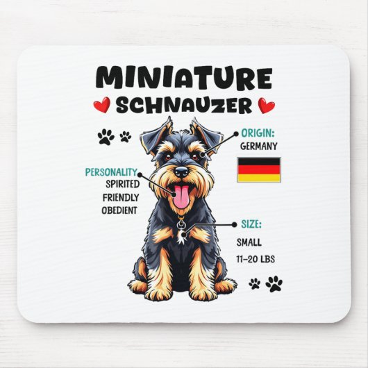 Miniature Schnauzer Owner Funny Mini Schnauzer Lov マウスパッド (正面)