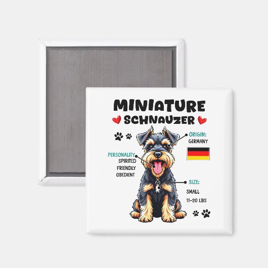 Miniature Schnauzer Owner Funny Mini Schnauzer Lov マグネット (正面/裏面)