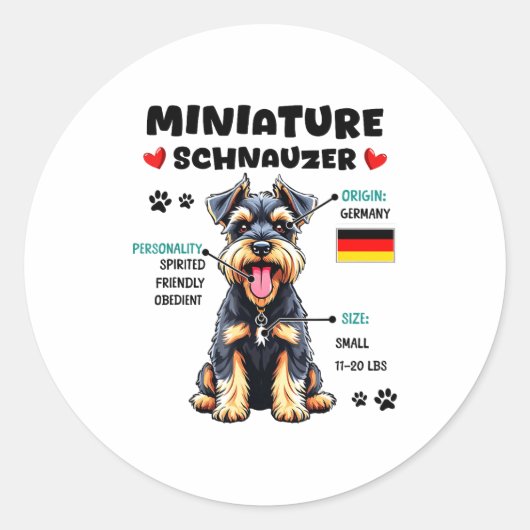 Miniature Schnauzer Owner Funny Mini Schnauzer Lov ラウンドシール (正面)