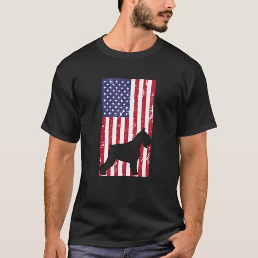 Miniature Schnauzer Patriotic All American USA Fla Tシャツ (正面)