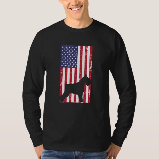 Miniature Schnauzer Patriotic All American USA Fla Tシャツ (正面)
