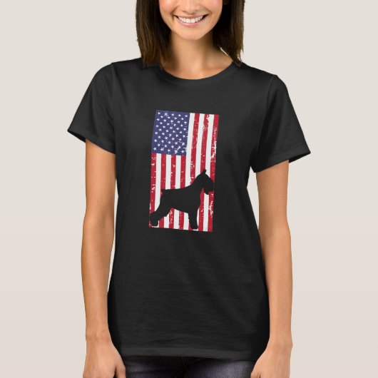 Miniature Schnauzer Patriotic All American USA Fla Tシャツ (正面)