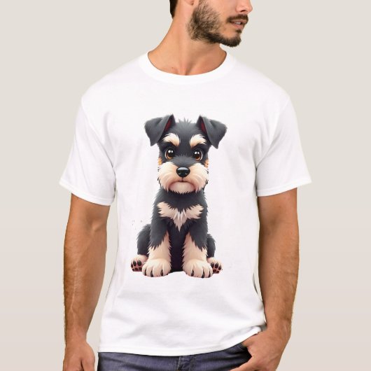 Miniature Schnauzer Puppy  (2) Tシャツ (正面)