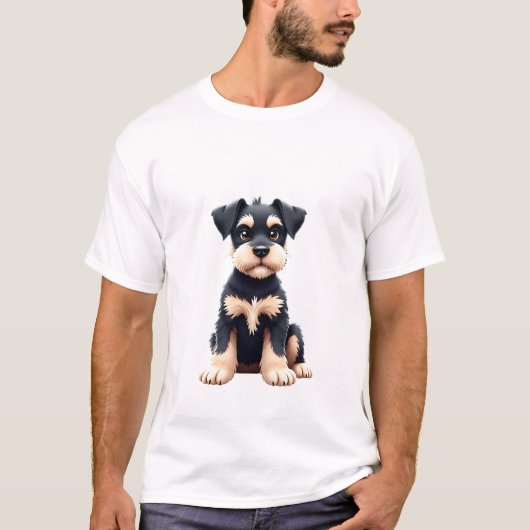 Miniature Schnauzer Puppy (4) Tシャツ (正面)