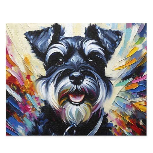 Miniature Schnauzer Puzzle: Black and Silver Zwerg ジグソーパズル