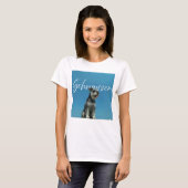 Miniature Schnauzer Retro Photo Blue Sky Dog Lover Tシャツ (正面フル)