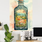 Miniature spring landscape enclosed in an ornate  ポスター (ホームオフィス)