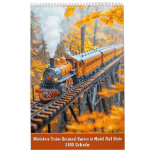 Miniature Trains 2026 Calendar – Seasonal Scenes i