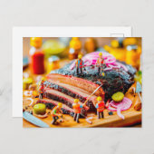 miniature workers grilling tuna steak シーズンポストカード (正面/裏面)