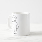 Minifig Banksyのスタイルの宇宙飛行士 コーヒーマグカップ (正面左)