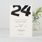 Minimal 24th Birthday Invitation - Bold Typo 招待状 (スタンド正面)