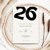 Minimal 26th Birthday Invitation - Bold Typo 招待状
