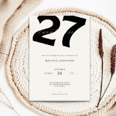 Minimal 27th Birthday Invitation - Bold Typo 招待状