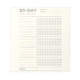 Minimal 30 Day Challenge Habit Tracker Design ノートパッド