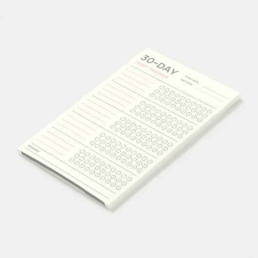 Minimal 30 Day Challenge Habit Tracker Design ポストイット (アングル)