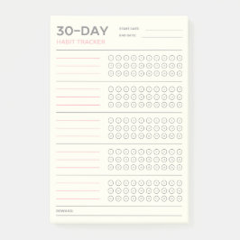 Minimal 30 Day Challenge Habit Tracker Design ポストイット