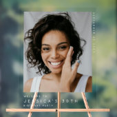 Minimal 30th Thirty Birthday Party Photo Welcome アクリルサイン (ニュートラル)