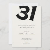Minimal 31st Birthday Invitation - Bold Typo 招待状 (正面)