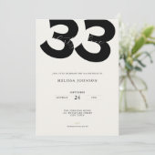 Minimal 33rd Birthday Invitation - Bold Typo 招待状 (スタンド正面)