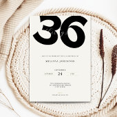 Minimal 36th Birthday Invitation - Bold Typo 招待状