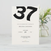 Minimal 37th Birthday Invitation - Bold Typo 招待状 (スタンド正面)