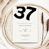 Minimal 37th Birthday Invitation - Bold Typo 招待状