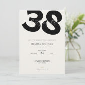 Minimal 38th Birthday Invitation - Bold Typo 招待状 (スタンド正面)