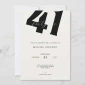 Minimal 41st Birthday Invitation - Bold Typo 招待状 (正面)