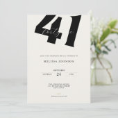 Minimal 41st Birthday Invitation - Bold Typo 招待状 (スタンド正面)