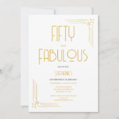 Minimal 50 and Fabulous 50th Birthday Invitation 招待状 (正面)