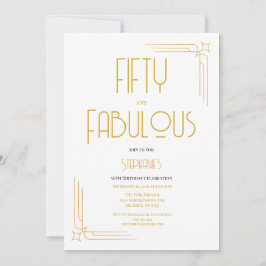 Minimal 50 and Fabulous 50th Birthday Invitation 招待状