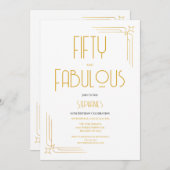 Minimal 50 and Fabulous 50th Birthday Invitation 招待状 (正面/裏面)