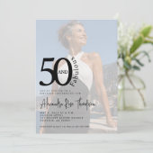 Minimal 50 and Fabulous 50th Birthday Party 招待状 (スタンド正面)