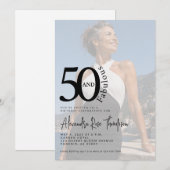 Minimal 50 and Fabulous 50th Birthday Party 招待状 (正面/裏面)
